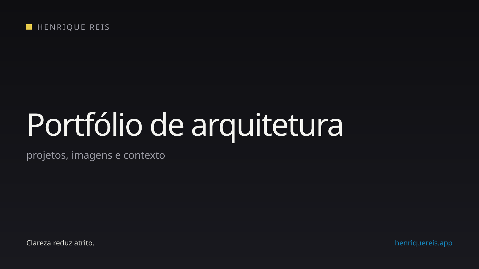 Orientação para organizar projetos em um portfólio de arquitetura